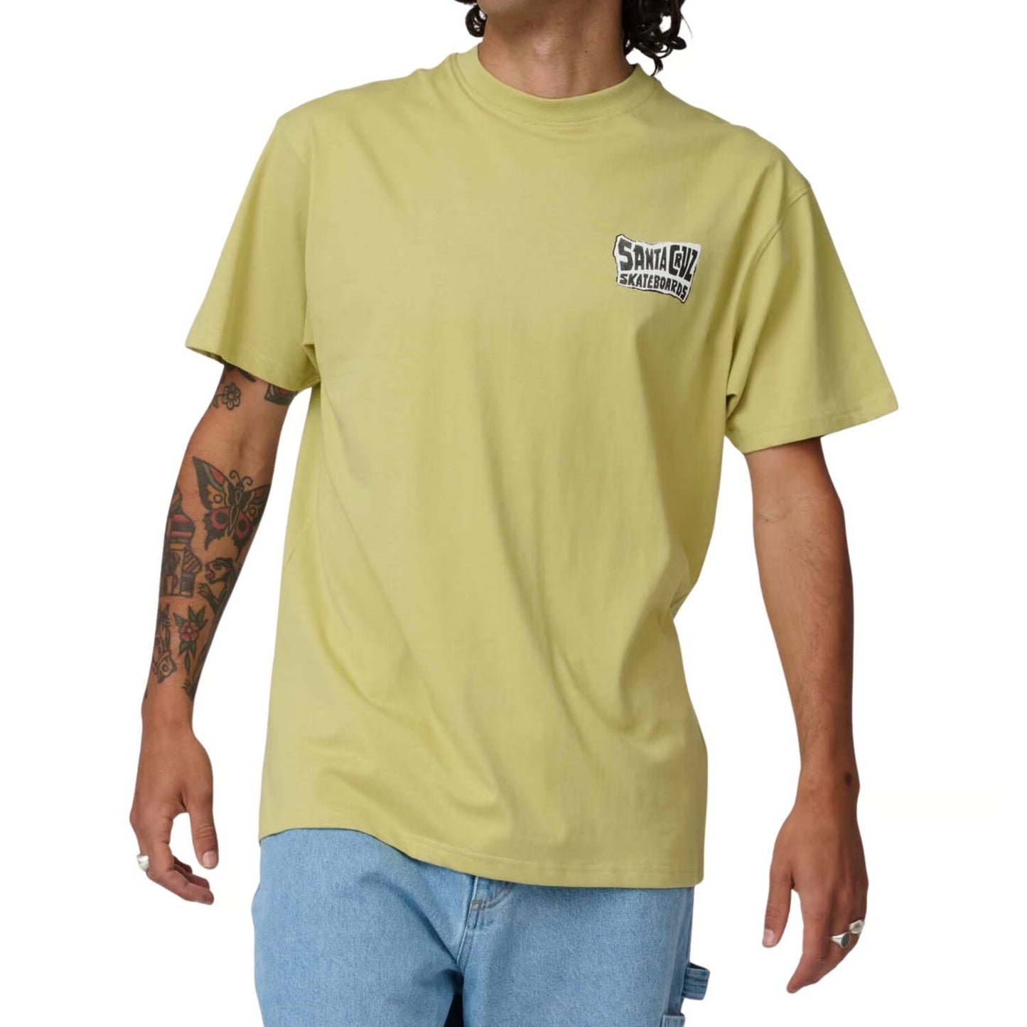 T-shirt Santa Cruz Collage fait main, kaki délavé
