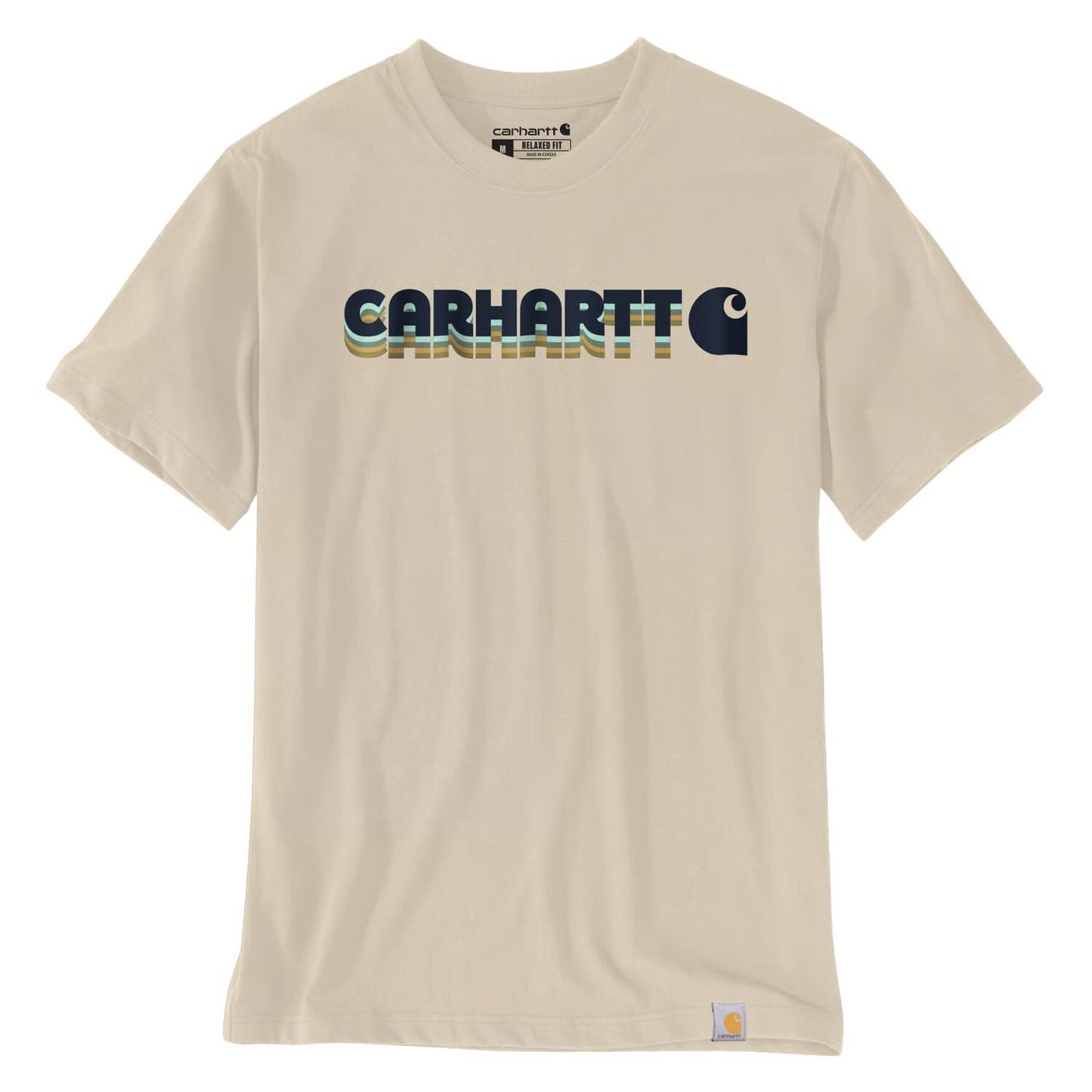 T-shirt Carhartt Irvine à logo superposé, couleur lait d'avoine