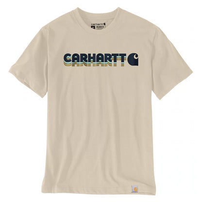 T-shirt Carhartt Irvine à logo superposé, couleur lait d'avoine