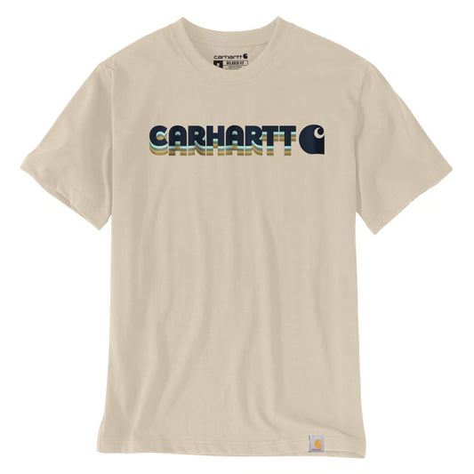 T-shirt Carhartt Irvine à logo superposé, couleur lait d'avoine