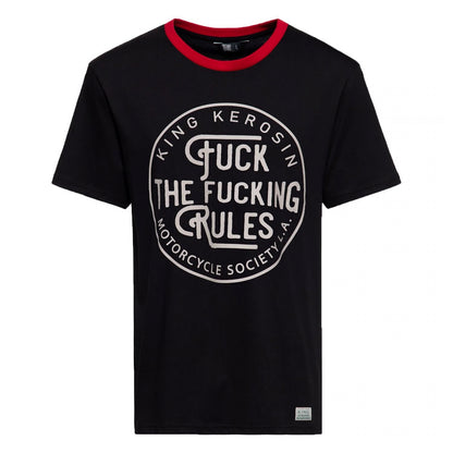 T-shirt noir King Kerosin « Fuck the rules »