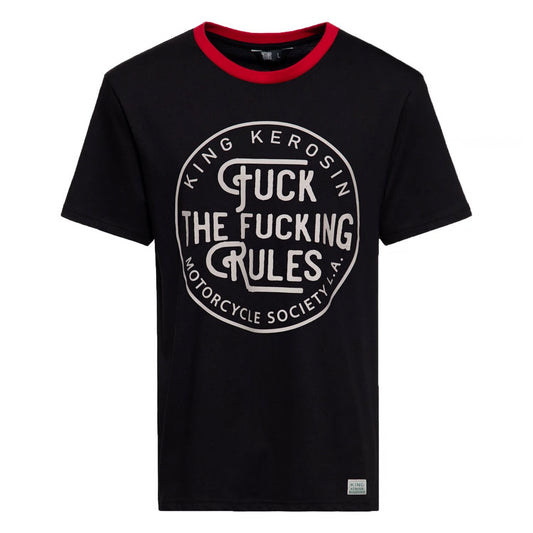 T-shirt noir King Kerosin « Fuck the rules »
