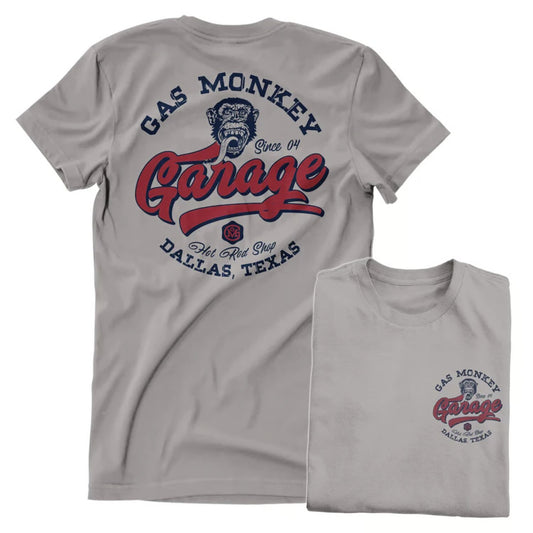 T-shirt Gas Monkey Garage Hot Rod Shop Logo gris orage
