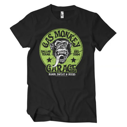 T-shirt noir Gas Monkey Garage Green Logo