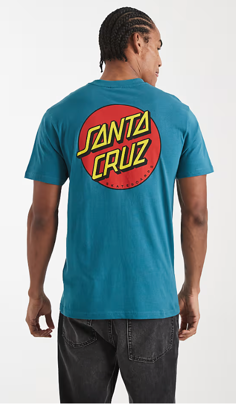 T-shirt Santa Cruz Classic Dot Chest bleu sarcelle
