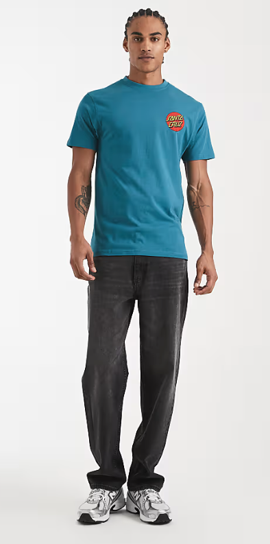 T-shirt Santa Cruz Classic Dot Chest bleu sarcelle